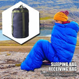 Camping Sleeping Bag Compression Sack Waterproof Outdoor Storage Bag - Lake Blue - Top-Down View