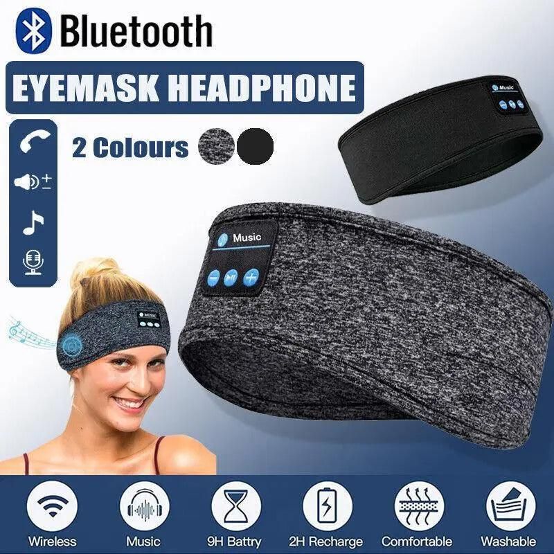 Wireless Bluetooth Eye Mask Headphones Sleep Headband for Relaxation and Meditation - Black