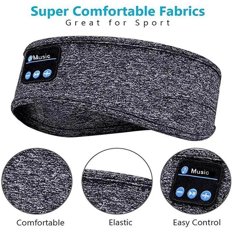 Wireless Bluetooth Eye Mask Headphones Sleep Headband for Relaxation and Meditation - Black