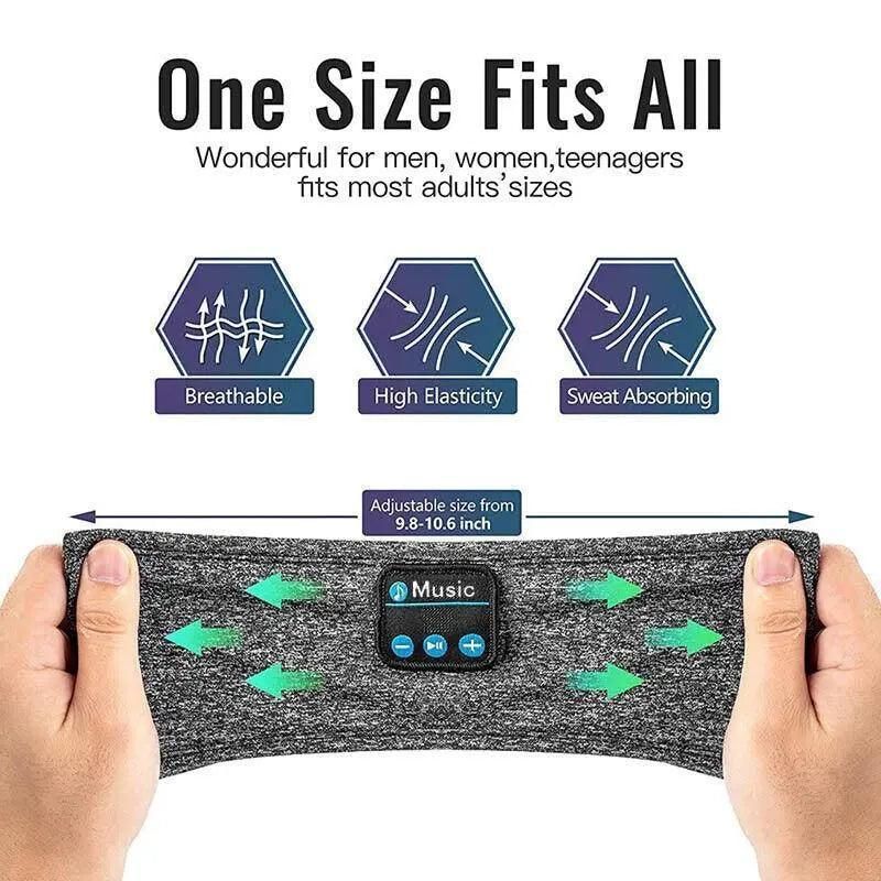 Wireless Bluetooth Eye Mask Headphones Sleep Headband for Relaxation and Meditation - Black