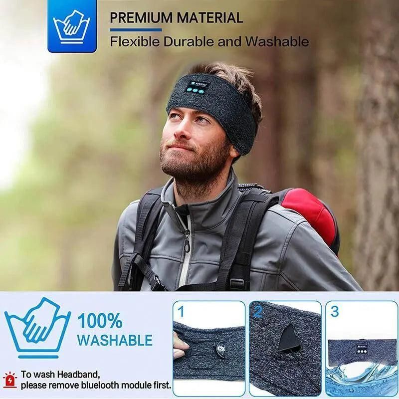 Wireless Bluetooth Eye Mask Headphones Sleep Headband for Relaxation and Meditation - Black