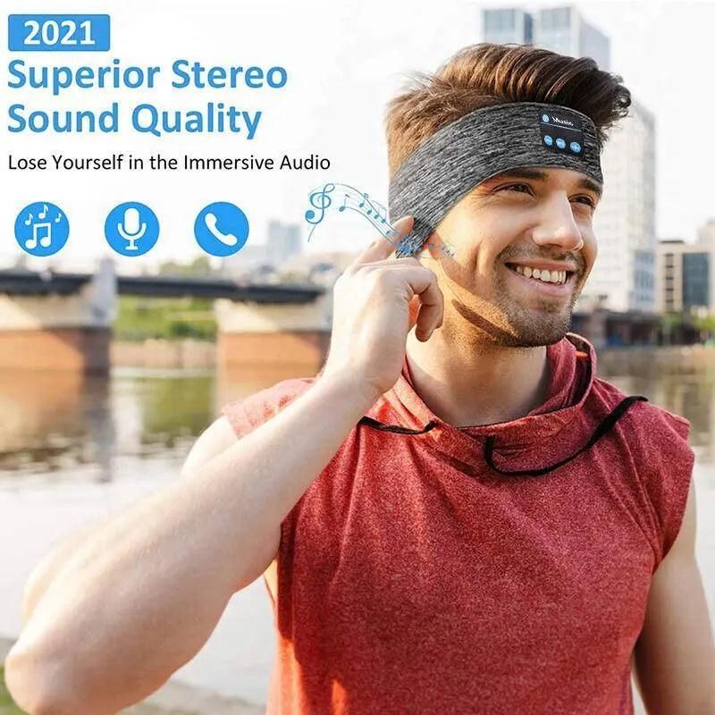Wireless Bluetooth Eye Mask Headphones Sleep Headband for Relaxation and Meditation - Black