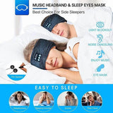 Wireless Bluetooth Eye Mask Headphones Sleep Headband for Relaxation and Meditation - Black