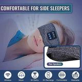 Wireless Bluetooth Eye Mask Headphones Sleep Headband for Relaxation and Meditation - Grey - Rear View