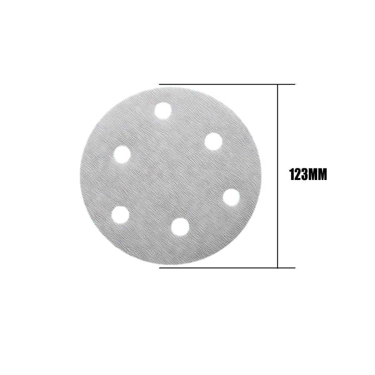 100x 123mm 6/8-Hole Sanding Discs Hook Loop Orbital Sander Pads 80 120 240 Grit - 60 Grits（6-Hole）