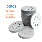 100x 123mm 6/8-Hole Sanding Discs Hook Loop Orbital Sander Pads 80 120 240 Grit - 60 Grits（6-Hole）