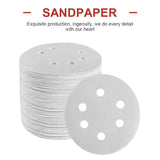 100x 123mm 6/8-Hole Sanding Discs Hook Loop Orbital Sander Pads 80 120 240 Grit - 180 Grits（6-Hole） - Low Angle