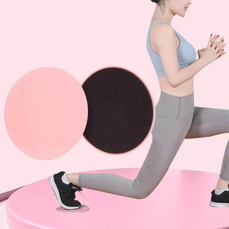 2PCS Core Sliding Discs Fitness Sliders for Home Gym Yoga Gliding Exercise 17cm - Black