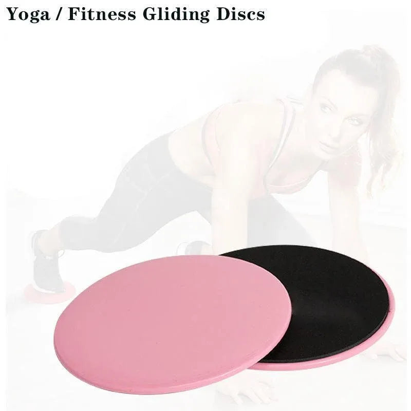2PCS Core Sliding Discs Fitness Sliders for Home Gym Yoga Gliding Exercise 17cm - Black