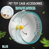 Blue Hamster Guinea Pig Running Disc Cage Accessories Running Round Wheel Pet Toys - 17.5CM - Front View