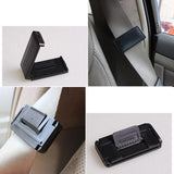 2X Car Shoulder Strap Positioning Clip Buckle Adjuster for Driving Comfort - Black