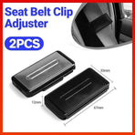 2X Car Shoulder Strap Positioning Clip Buckle Adjuster for Driving Comfort - Silver