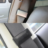 2X Car Shoulder Strap Positioning Clip Buckle Adjuster for Driving Comfort - Silver