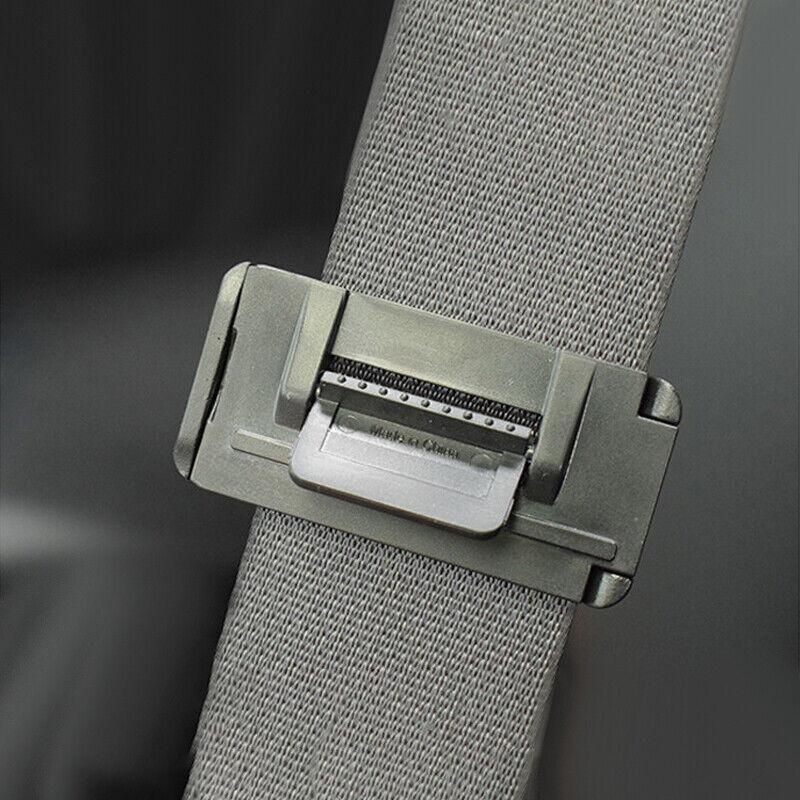 2X Car Shoulder Strap Positioning Clip Buckle Adjuster for Driving Comfort - Silver