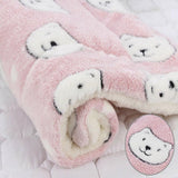 L Size Puppy Dog Cat Cushion Mattress Blanket Bed Soft Warm Pad Winter Kennel House - Brown Footprint - Extra Image