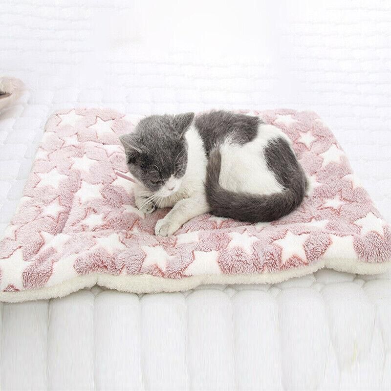 S Size Puppy Dog Cat Cushion Mattress Blanket Bed Soft Warm Pet Pad Winter Kennel House - Blue Whitestar
