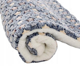 S Size Puppy Dog Cat Cushion Mattress Blanket Bed Soft Warm Pet Pad Winter Kennel House - Blue Brownstar