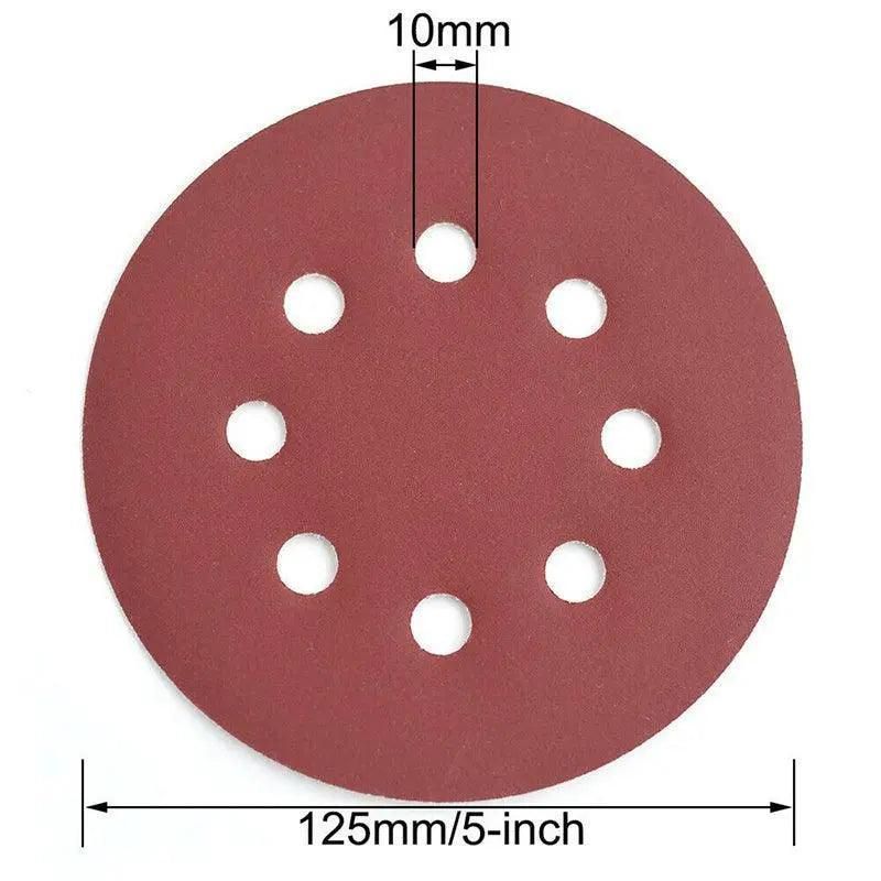 125X 125mm 5" Sanding Discs 60 80 100 120 240 Grit Orbital Sander Pads - 240 Grits