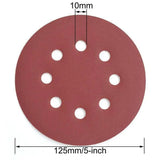 125X 125mm 5" Sanding Discs 60 80 100 120 240 Grit Orbital Sander Pads - 240 Grits