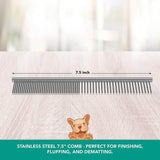 Stainless Steel Teeth Metal Comb Brush Pet Cat Dog Hair Grooming Trimmer Round - M:19*3.5CM