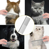 Stainless Steel Teeth Metal Comb Brush Pet Cat Dog Hair Grooming Trimmer Round - L:19*4CM - Extra Image
