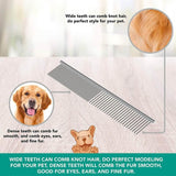 Stainless Steel Teeth Metal Comb Brush Pet Cat Dog Hair Grooming Trimmer Round - XL:19*5.5CM