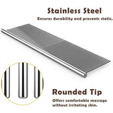 Stainless Steel Teeth Metal Comb Brush Pet Cat Dog Hair Grooming Trimmer Round - XL:19*5.5CM - Low Angle
