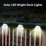 Solar Led Deck Lights Path Garden Patio Pathway Stairs Step Fence Lamp Outdoor - 4PCS - Low Angle