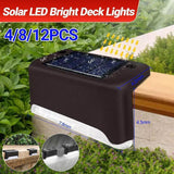 Solar Led Deck Lights Path Garden Patio Pathway Stairs Step Fence Lamp Outdoor - 4PCS