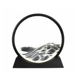 Moving Sand Art Picture Round Glass Quicksand Painting 3D Deep Sea Sandscape Au - Yellow