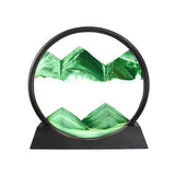 Moving Sand Art Picture Round Glass Quicksand Painting 3D Deep Sea Sandscape Au - Blue - Close-Up Angle