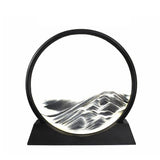 Moving Sand Art Picture Round Glass Quicksand Painting 3D Deep Sea Sandscape Au - Red - Rear View