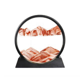 Moving Sand Art Picture Round Glass Quicksand Painting 3D Deep Sea Sandscape Au - Red