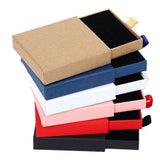 Cardboard Jewellery Gift Boxes Drawer Style Necklace Ring Earring Pendant Bracelet Case - Kraft paper