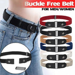 Buckle-Free Elastic Invisible Comfortable Womens No Bulge Hassle Belt For Jeans - Blue