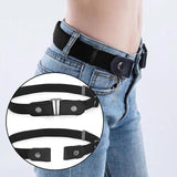 Buckle-Free Elastic Invisible Comfortable Womens No Bulge Hassle Belt For Jeans - Blue