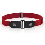 Buckle-Free Elastic Invisible Comfortable Womens No Bulge Hassle Belt For Jeans - Red