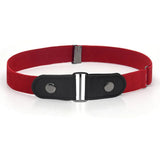 Buckle-Free Elastic Invisible Comfortable Womens No Bulge Hassle Belt For Jeans - Red
