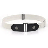 Buckle-Free Elastic Invisible Comfortable Womens No Bulge Hassle Belt For Jeans - White