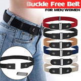 Buckle-Free Elastic Invisible Comfortable Womens No Bulge Hassle Belt For Jeans - Yellow - Front View
