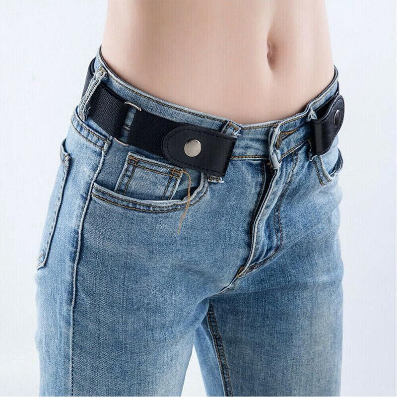 Buckle-Free Elastic Invisible Comfortable Womens No Bulge Hassle Belt For Jeans - Yellow