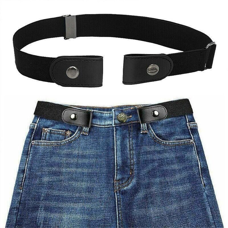 Buckle-Free Elastic Invisible Comfortable Womens No Bulge Hassle Belt For Jeans - Yellow