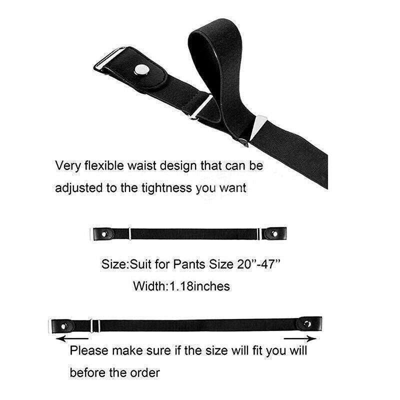 Buckle-Free Elastic Invisible Comfortable Womens No Bulge Hassle Belt For Jeans - Yellow