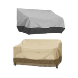 Outdoor Waterproof Patio Chair Cover Lounge Deep Seat Cover Furniture Sofa Cover Grey Black - 147*83*79CM - Side View