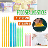 8/16/24PCS Kitchen Sealing Sticks Reusable Clips Bag Sealer Lock Rod Bags Sealer - 8PCS - Front View
