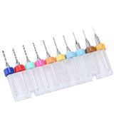 10X Tungsten Steel Micro Drill Bits 0.1-1.2mm for Rotary Tool - 0.1-1MM - Top-Down View