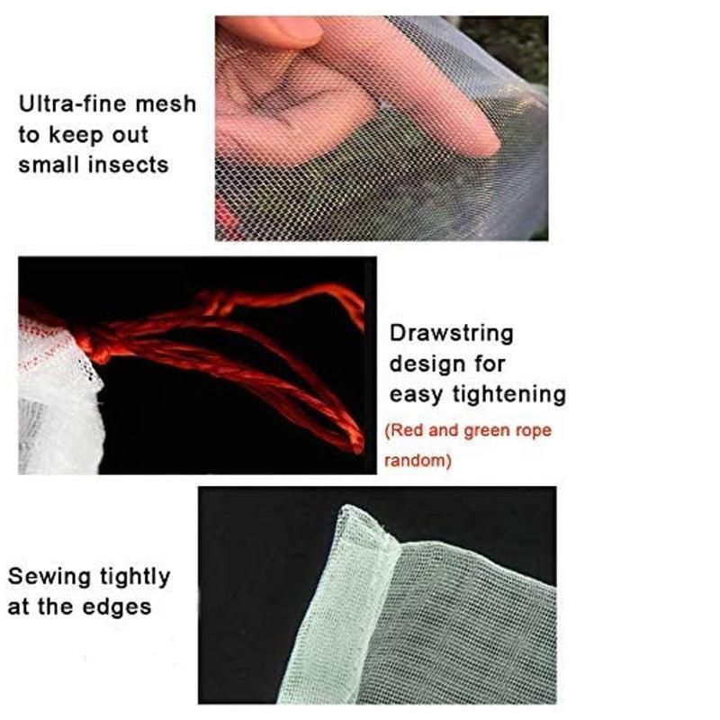 50X Fruit Net Bags Agriculture Garden Vegetable Protection Mesh Insect Proof - 20*30 (50 PCS)