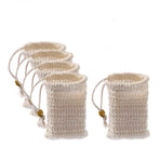 Flax Soap Saver Bag with Foaming Mesh and Drawstring for Exfoliating - 1PC