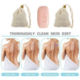 Flax Soap Saver Bag with Foaming Mesh and Drawstring for Exfoliating - 1PC