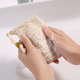 Flax Soap Saver Bag with Foaming Mesh and Drawstring for Exfoliating - 1PC - Low Angle